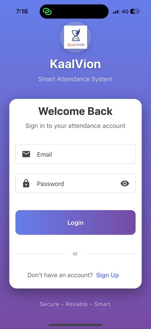Login & Onboarding screen
